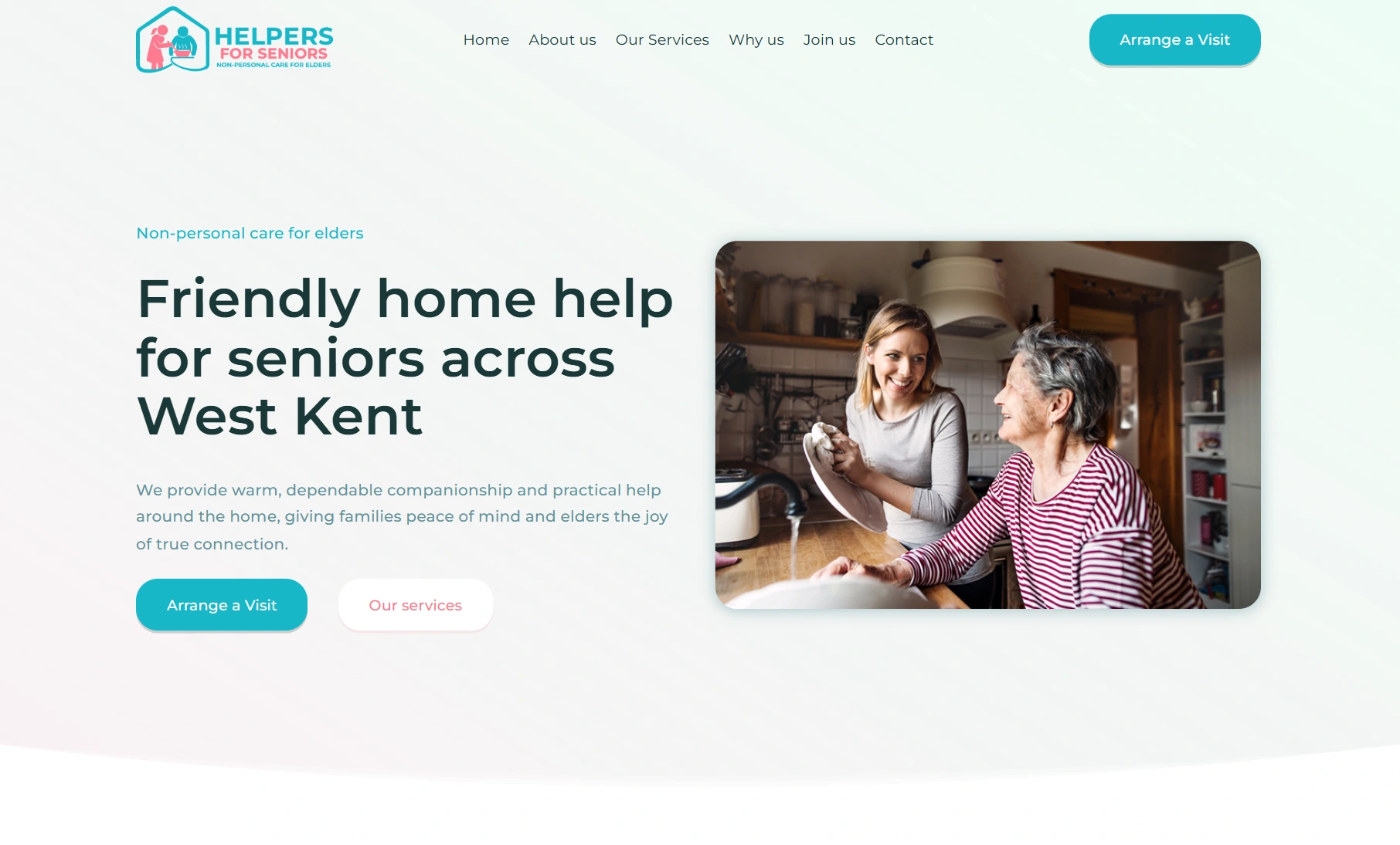 Helpers for Seniors website screenshot